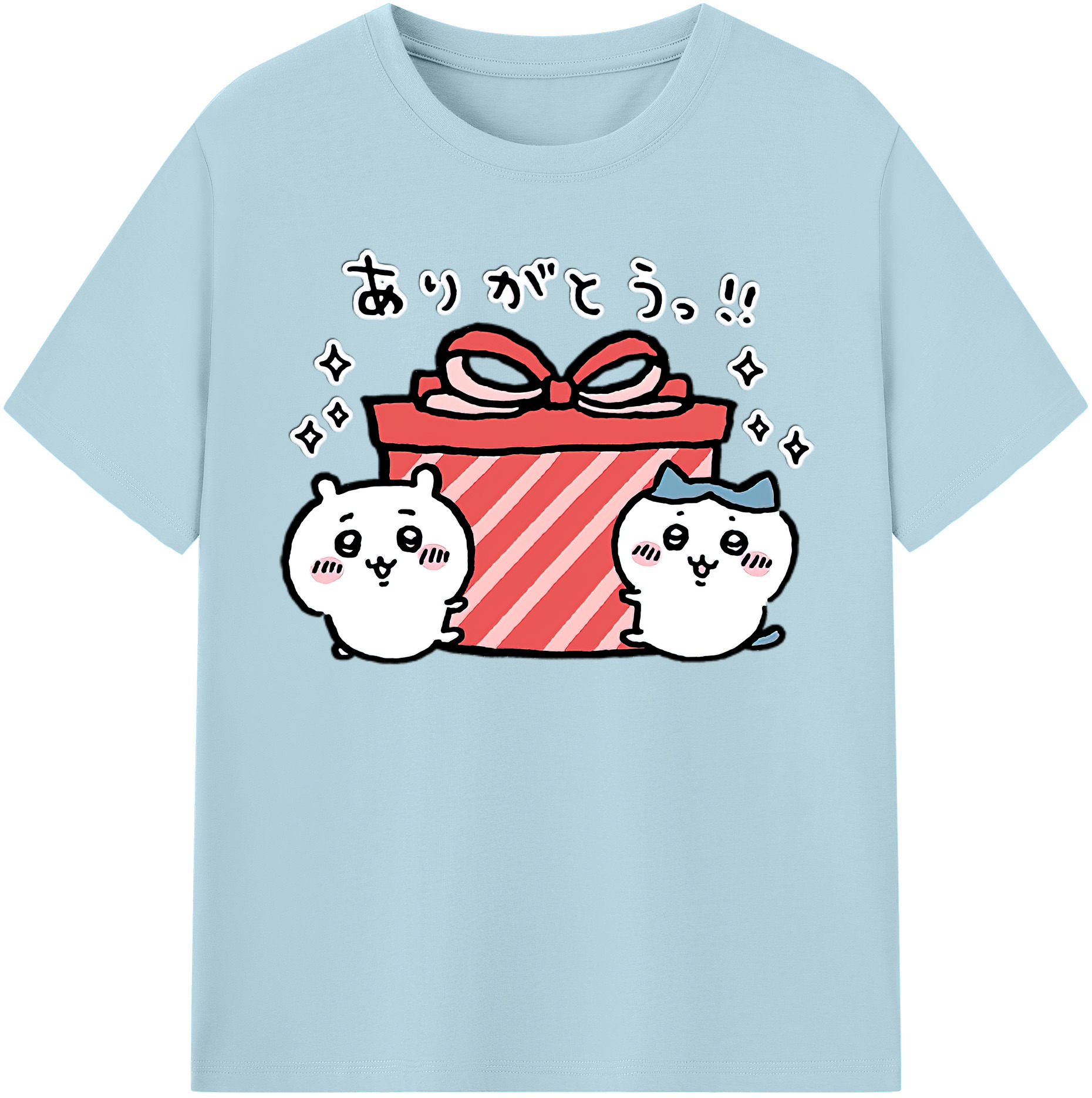 （画像用） ちいかわ ハチワレ Chii-kawa hachiware 綿100％半袖Tシャツ（フロントプリント）